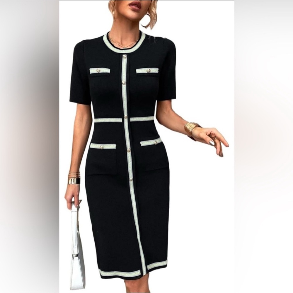 Elegant Black Women's Dress by Knit Mix